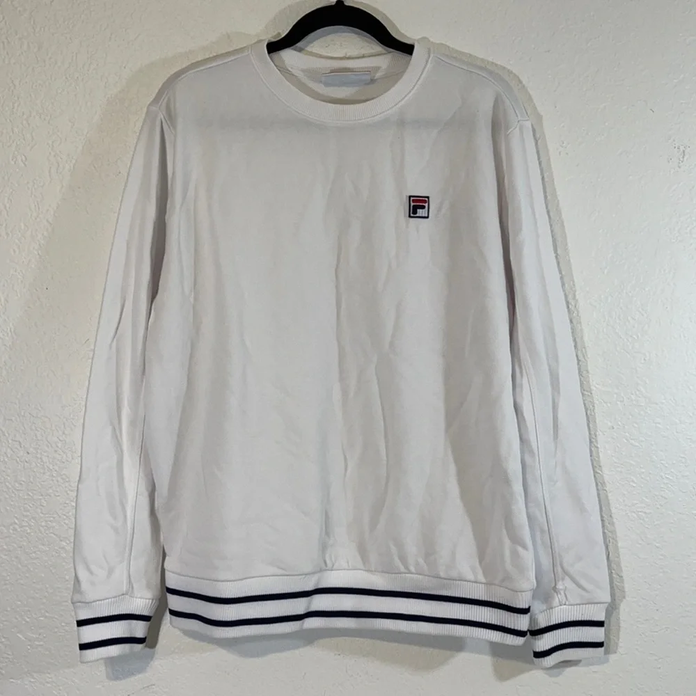 FILA White Crewneck Athletic Sweatshirt Size XL